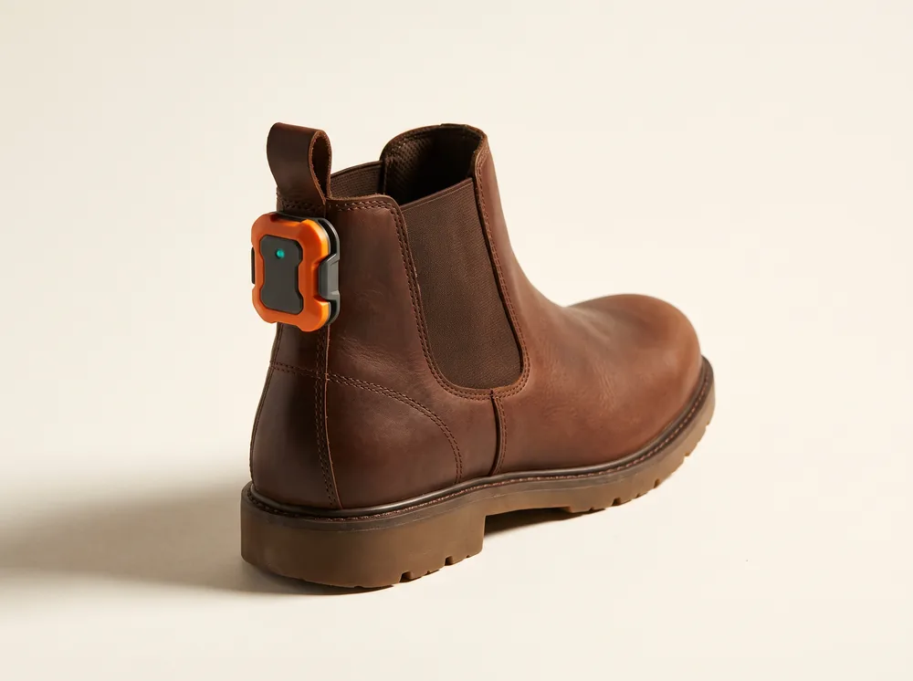 USTA boot clip on the heel of a safety boot
