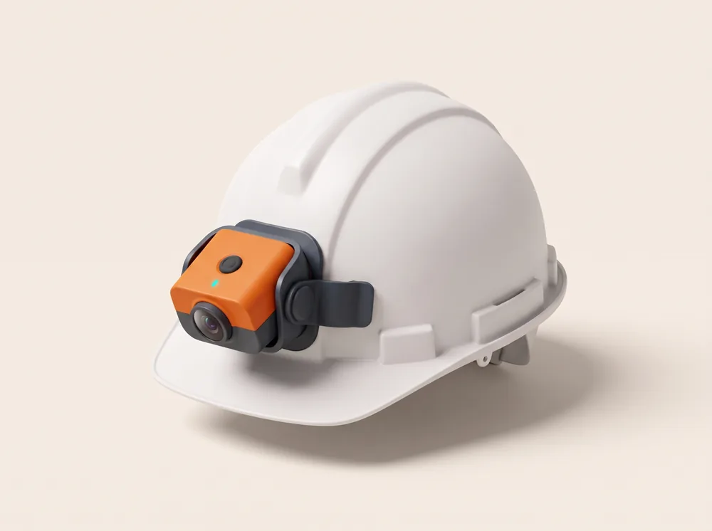 USTA hat clip on the front brim of a hard hat